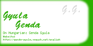 gyula genda business card